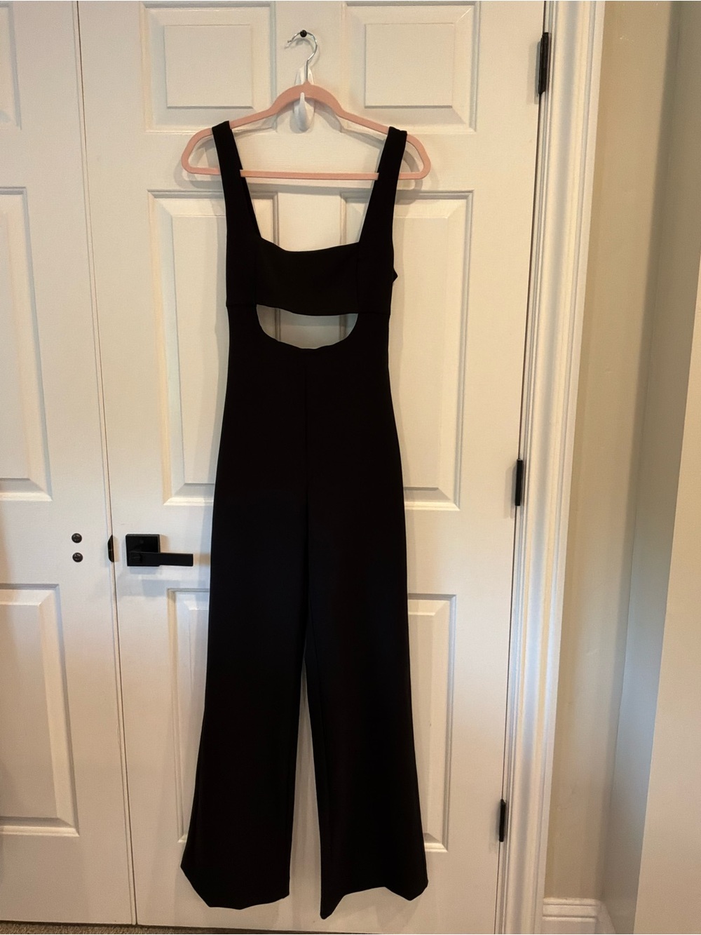 Zara Black Cutout Wide-Leg Jumpsuit